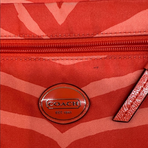 Coach Vibrant Red Zebra Crossbody Bag. 9.5 x 9 in - Picture 3 of 8